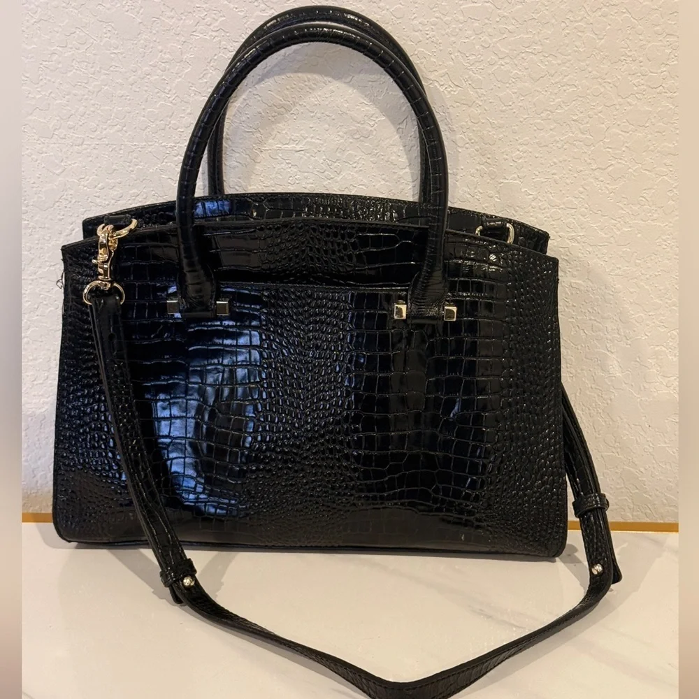 Brahmin‎ Black and Cream Satchel